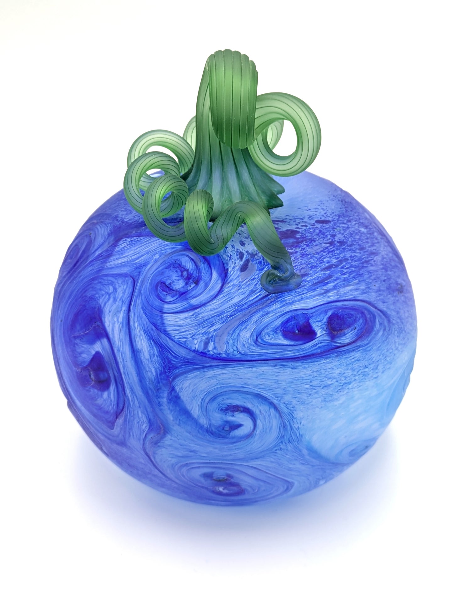 Medium Handblown Glass Starry Night Pumpkin by Belleau