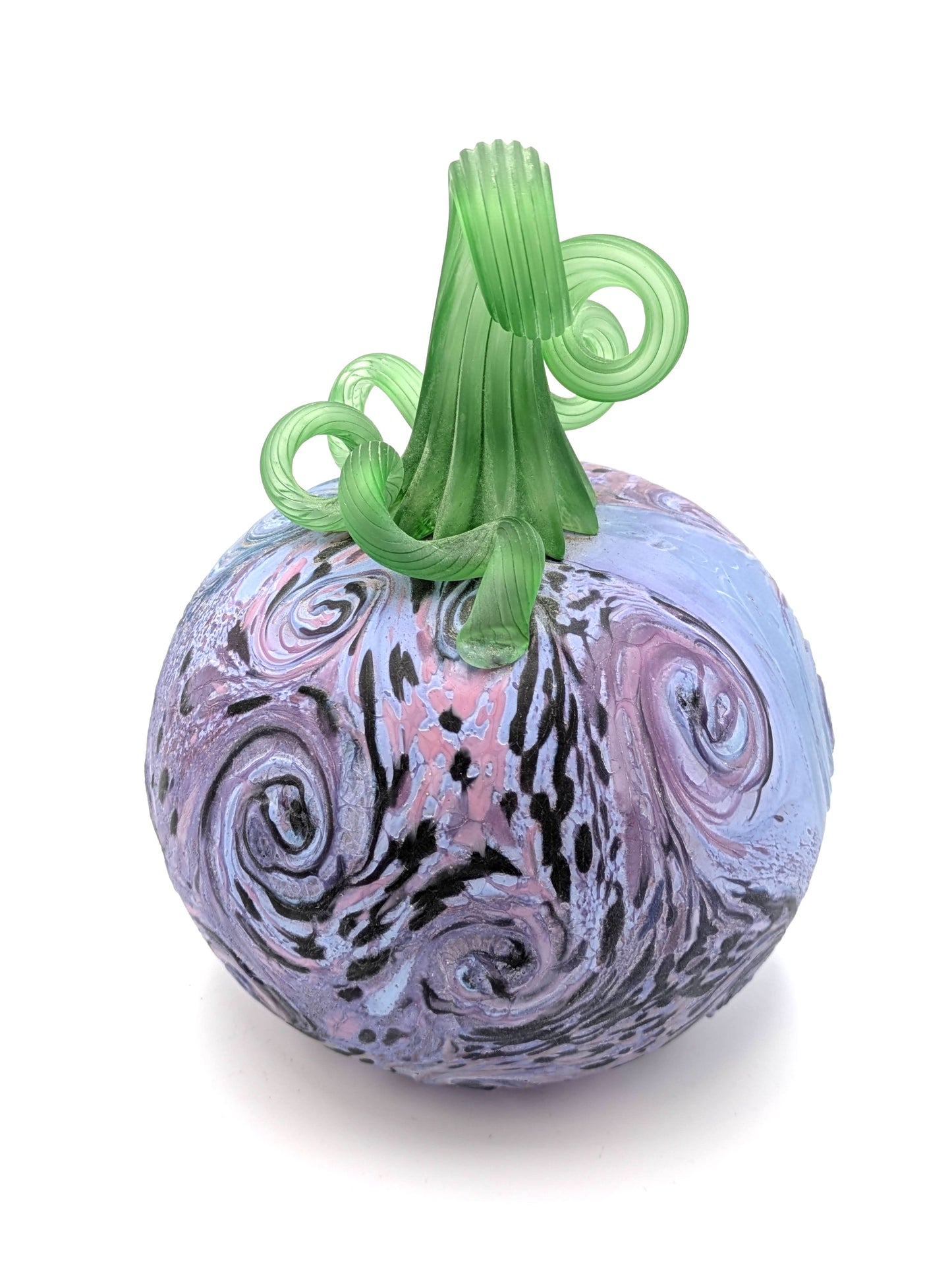 Medium Handblown Glass Starry Night Pumpkin by Belleau