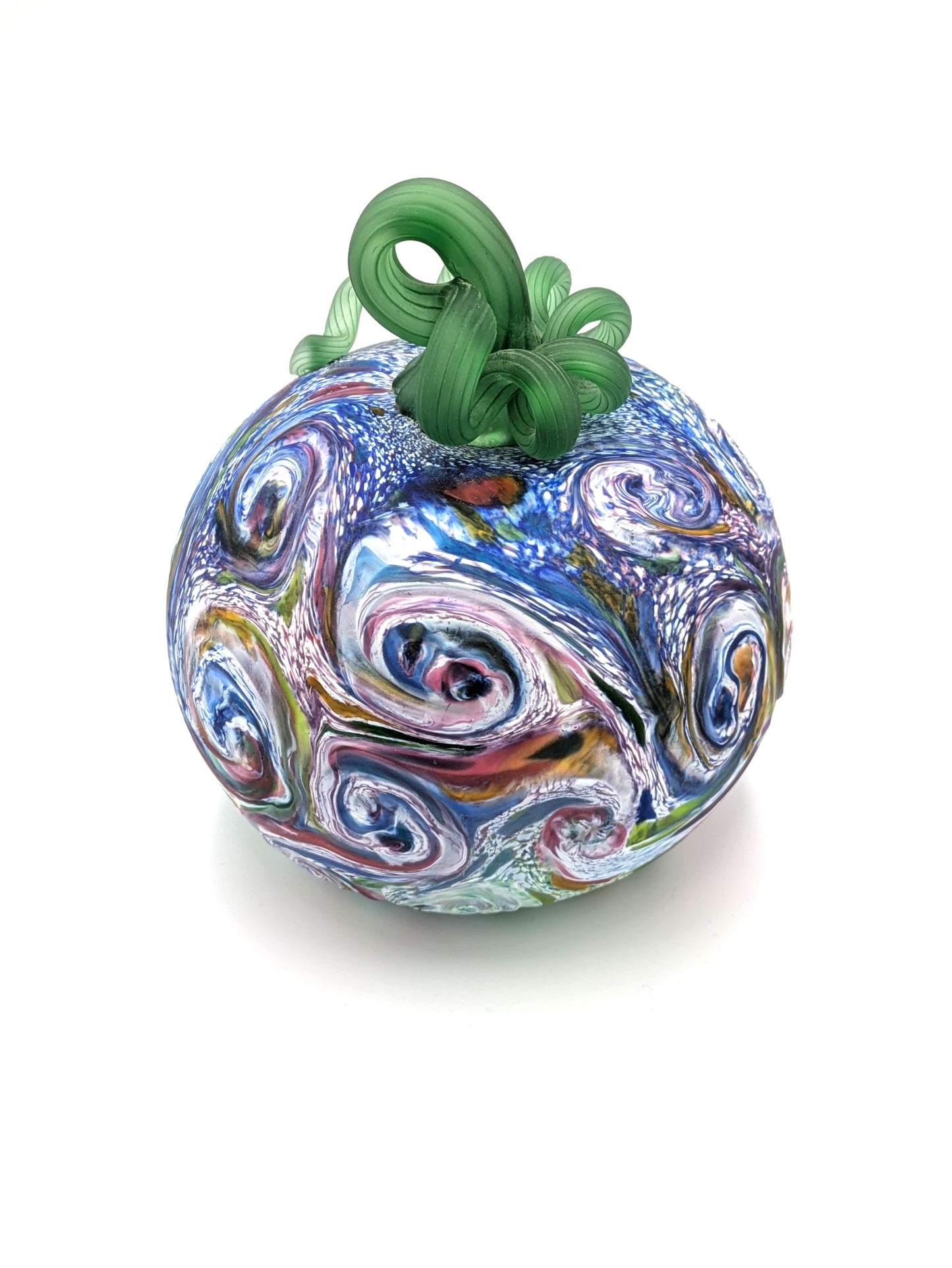 Medium Handblown Glass Starry Night Pumpkin by Belleau