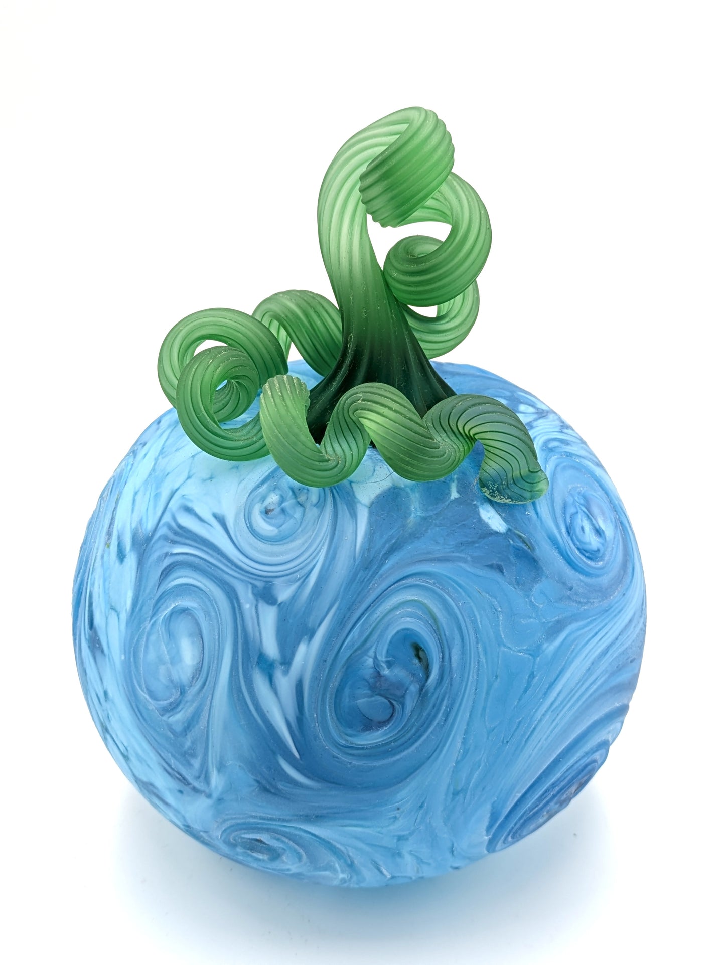 Medium Handblown Glass Starry Night Pumpkin by Belleau