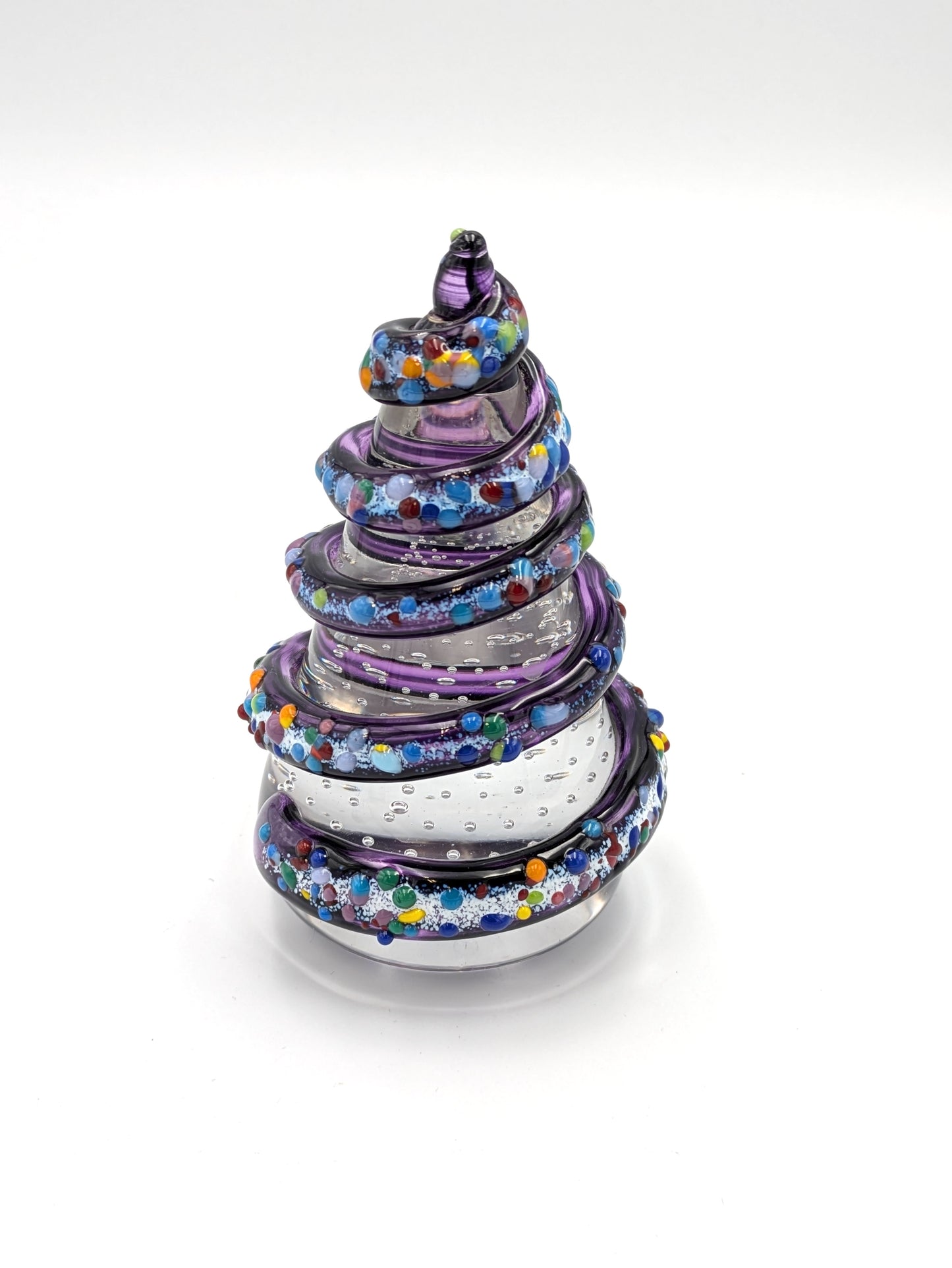 Handblown Glass Christmas Tree 5" tall by Belleau Art Glass