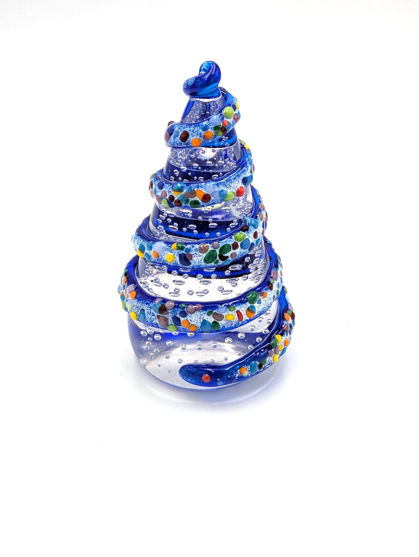 Handblown Glass Christmas Tree 5" tall by Belleau Art Glass