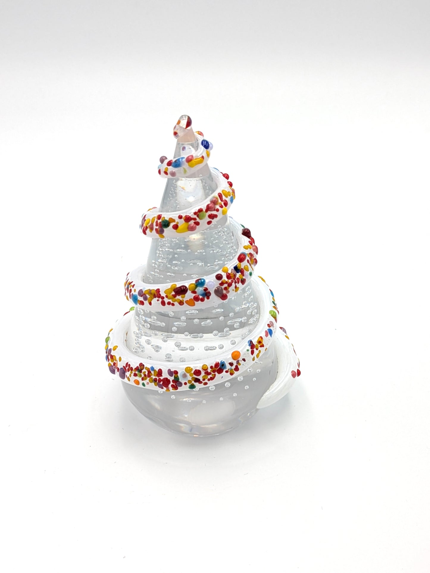 Handblown Glass Christmas Tree 5" tall by Belleau Art Glass