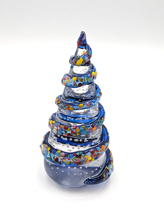 Handblown Glass Christmas Tree 6" tall by Belleau Art Glass