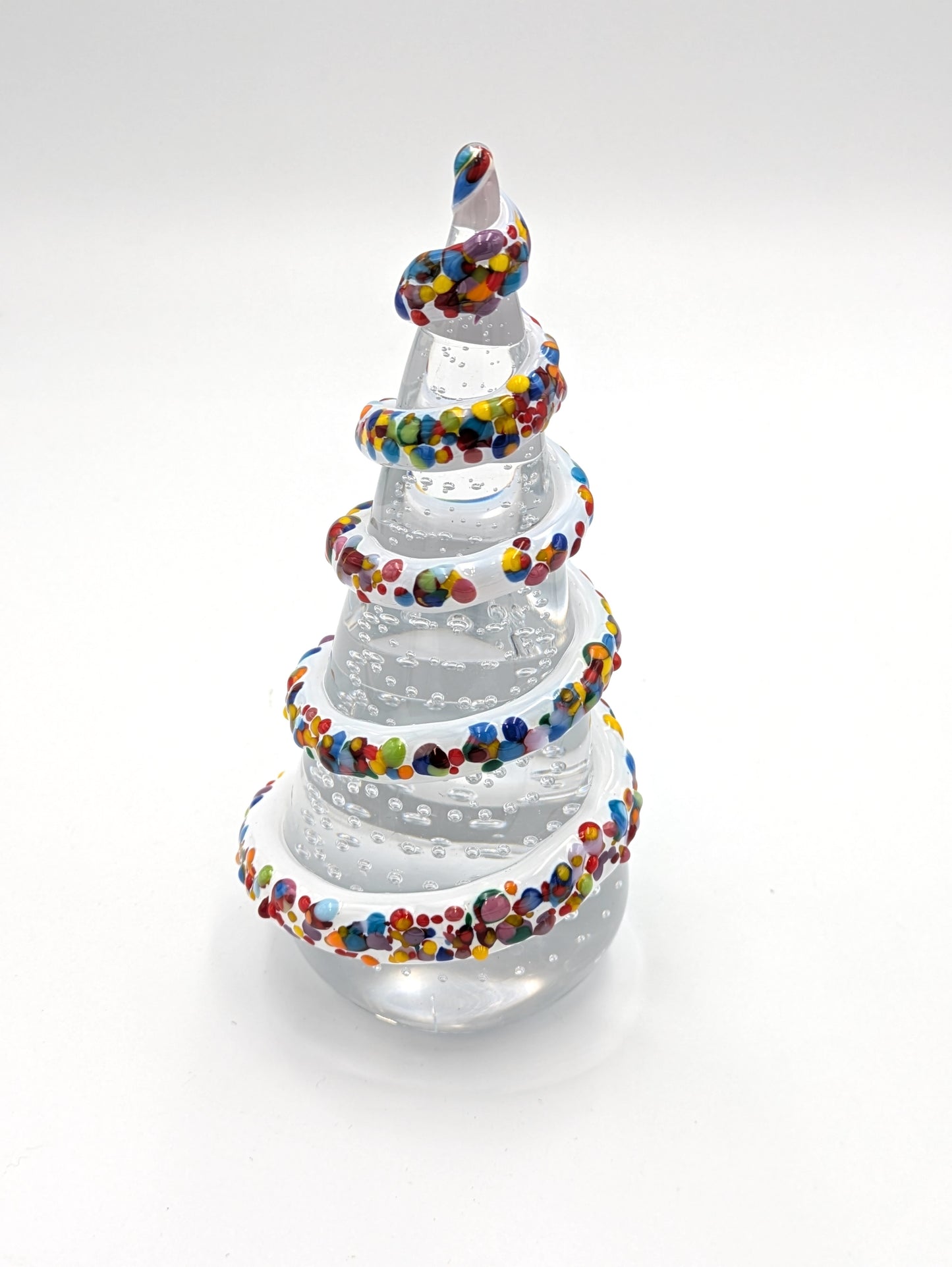 Handblown Glass Christmas Tree 6" tall by Belleau Art Glass