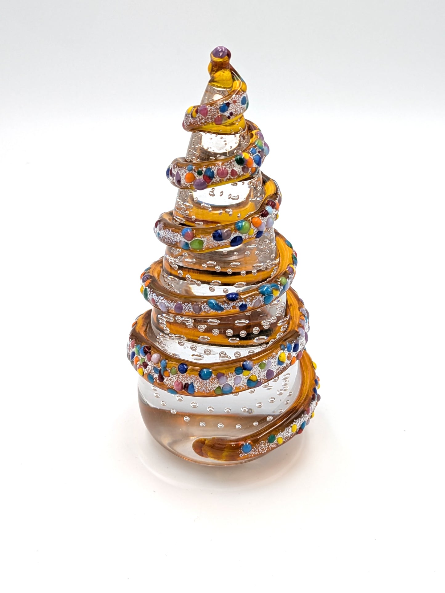 Handblown Glass Christmas Tree 6" tall by Belleau Art Glass