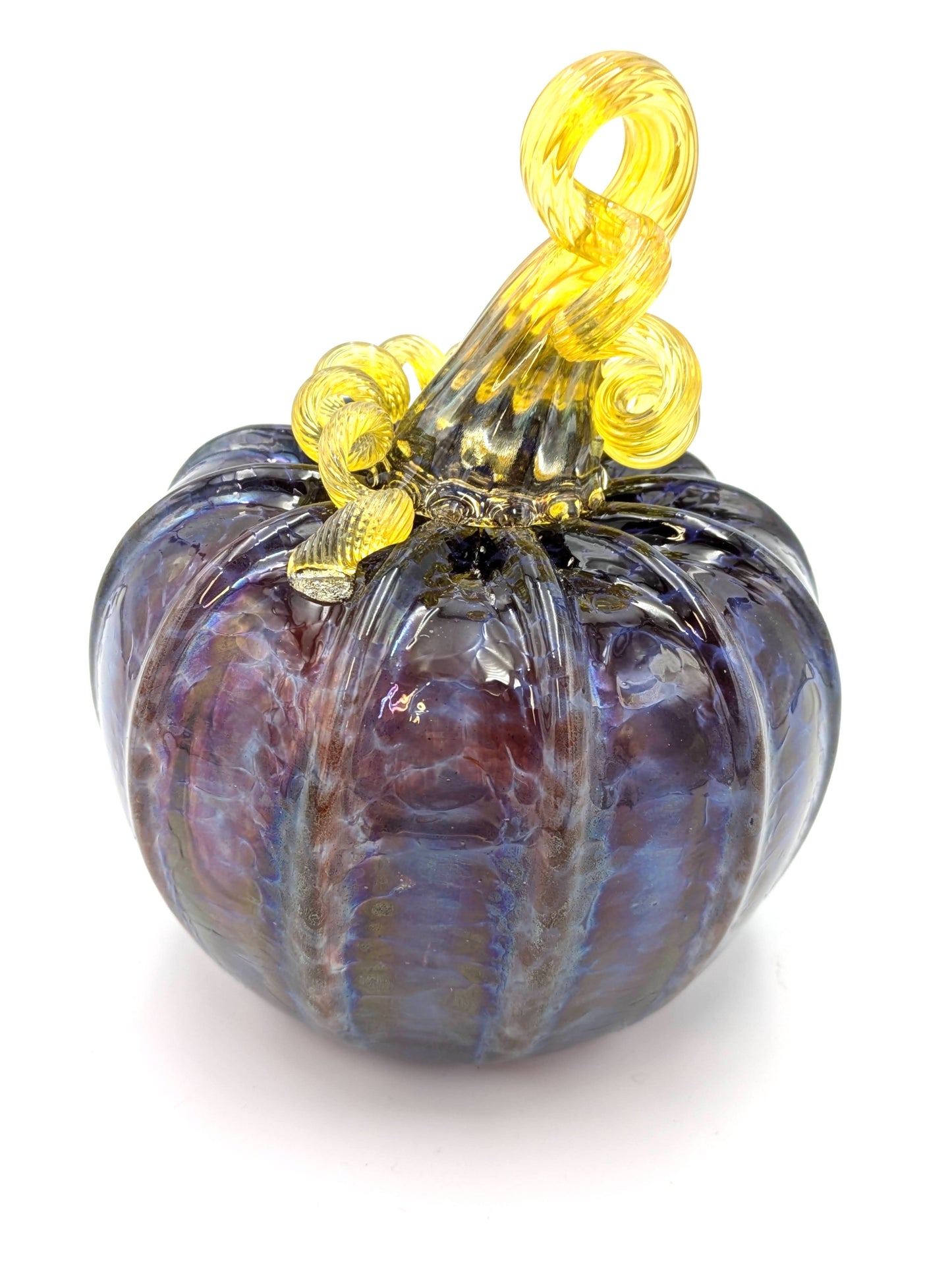 Small Handblown Translucent Glass Pumpkin by Belleau