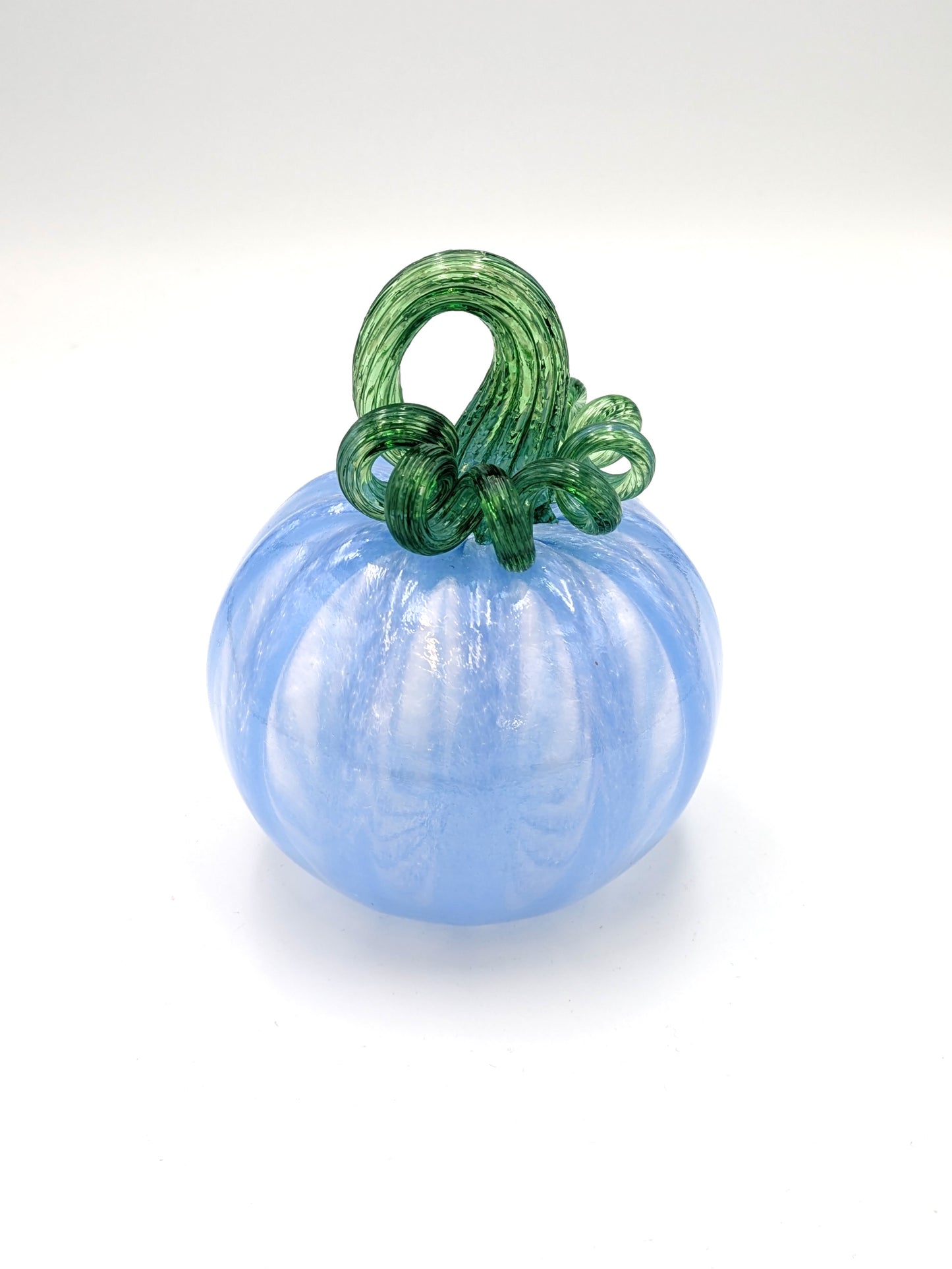 Small Handblown Translucent Glass Pumpkin by Belleau