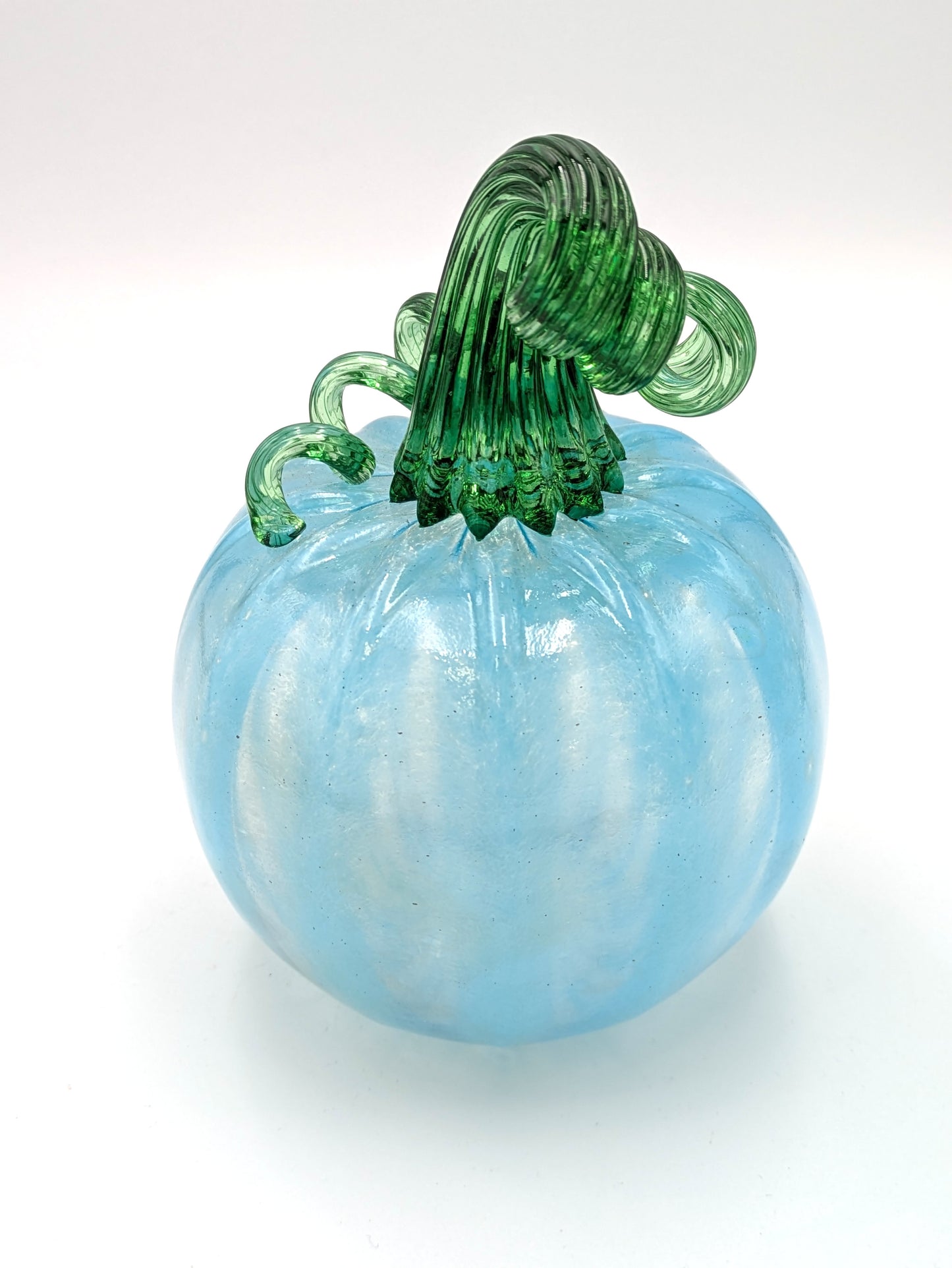 Small Handblown Translucent Glass Pumpkin by Belleau