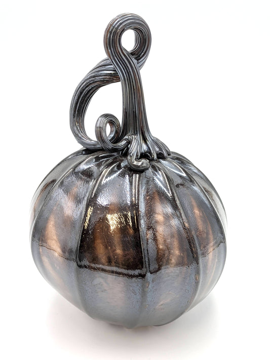 Medium Handblown Translucent Glass Pumpkin by Belleau