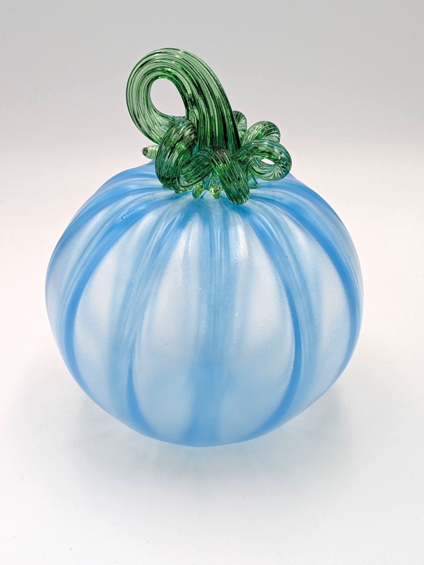 Medium Handblown Translucent Glass Pumpkin by Belleau