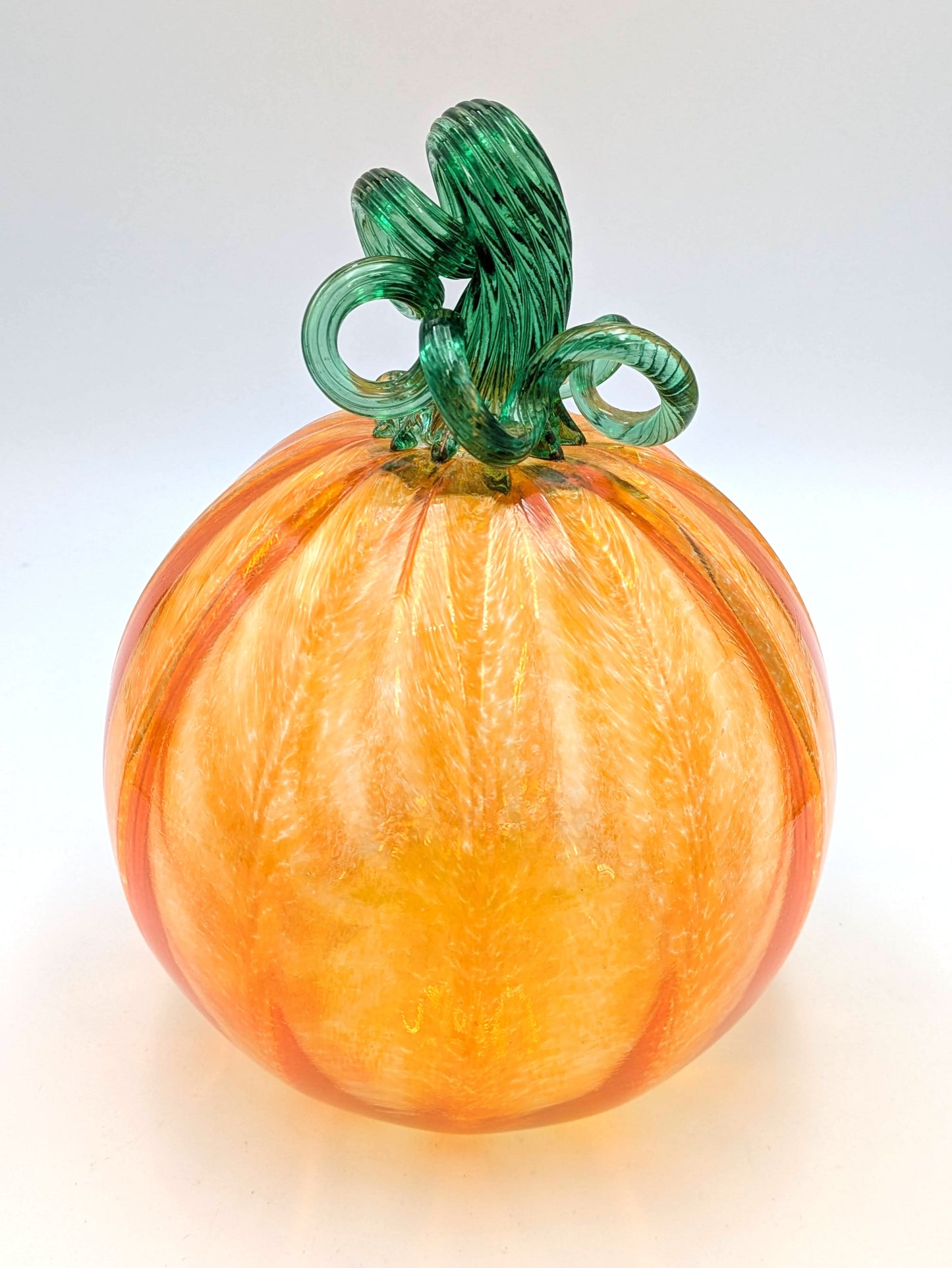 Large Handblown Translucent Glass Pumpkin by Belleau