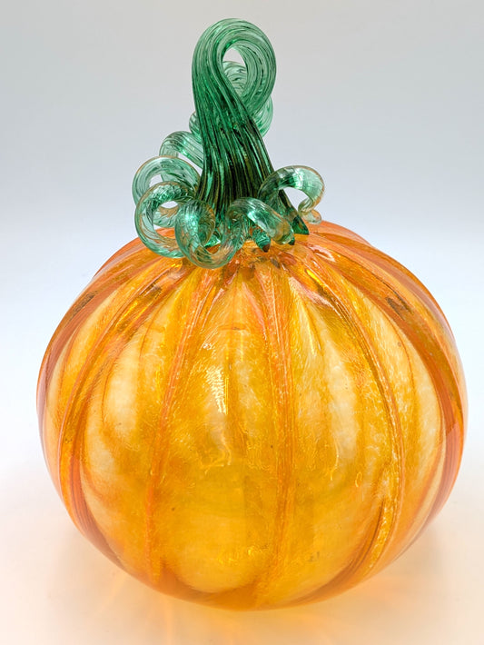 X-Large Handblown Translucent Glass Pumpkin by Belleau