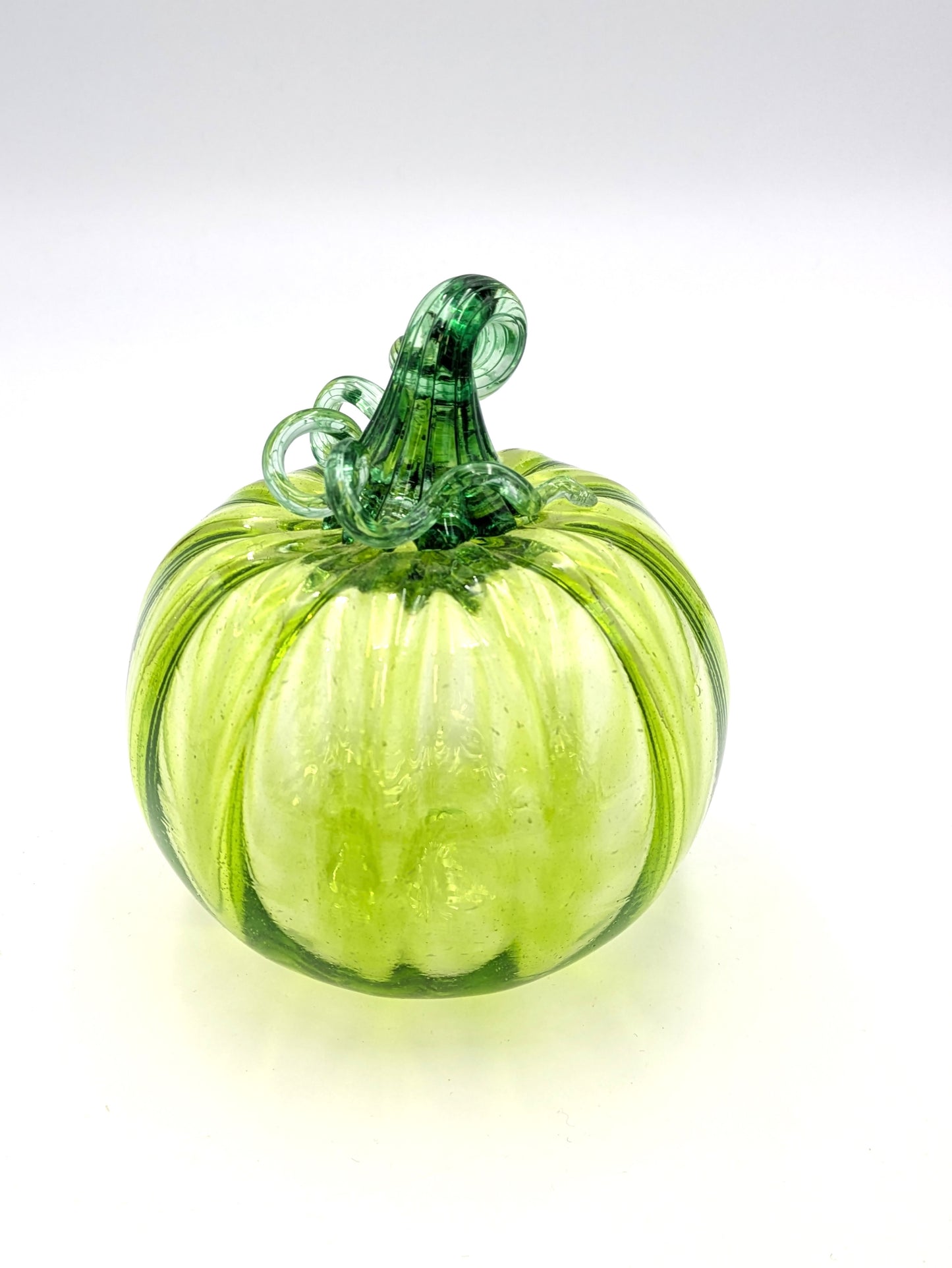 Small Handblown Transparent Glass Pumpkin by Belleau