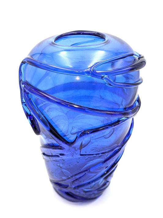 Handblown Glass "Blue Mica" Vase by Michael Magyar