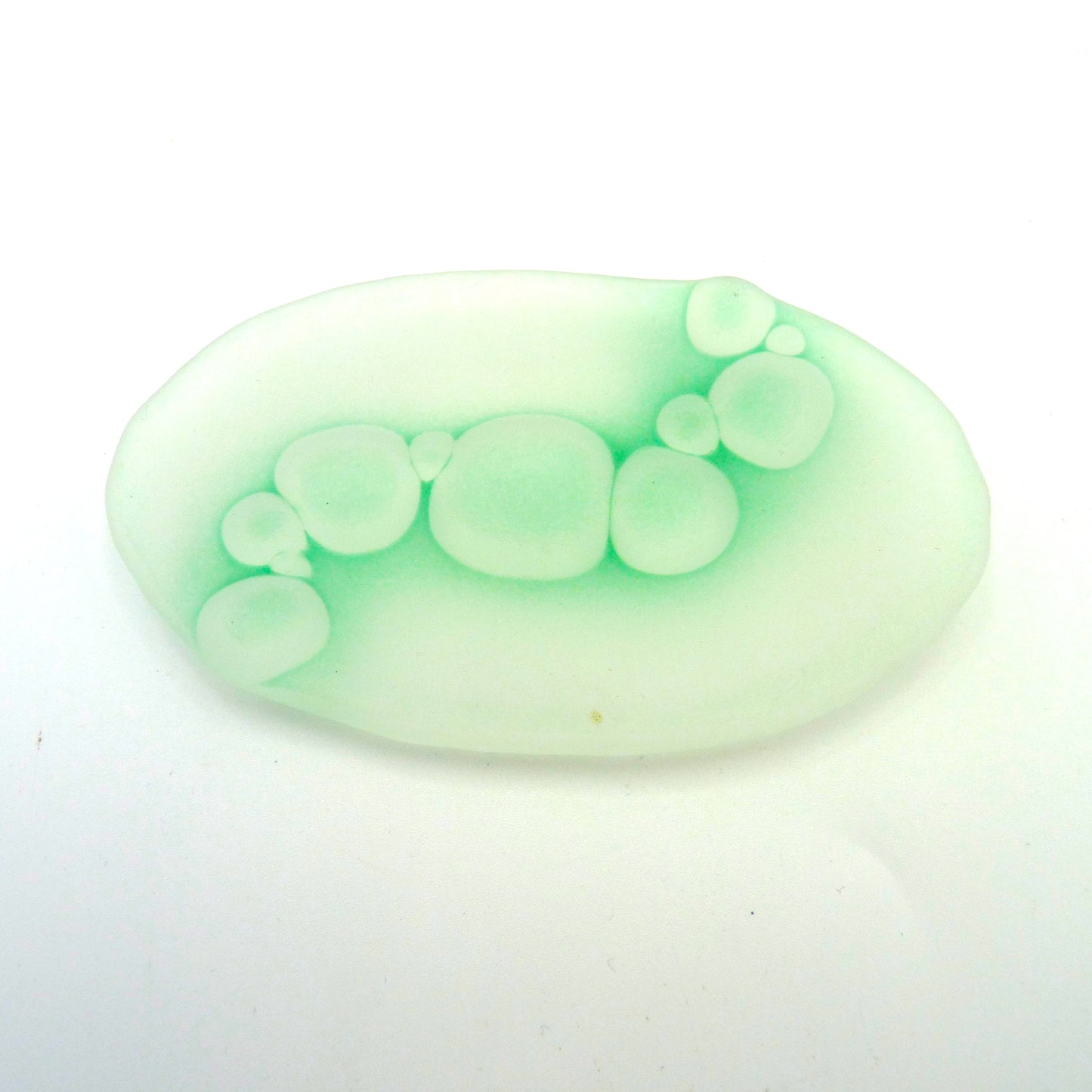 Small Oval Bubble Dish Green
