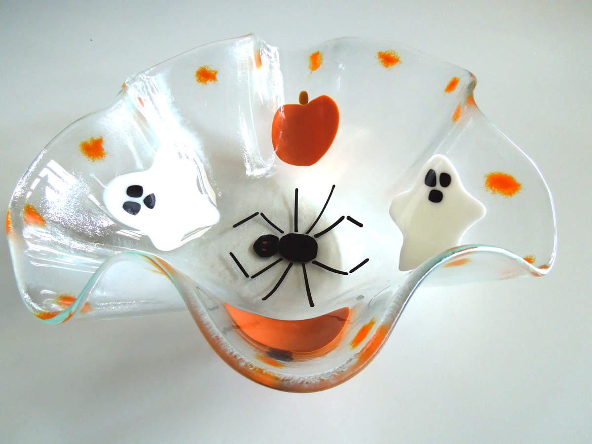 Halloween Fused Glass Candy Dish