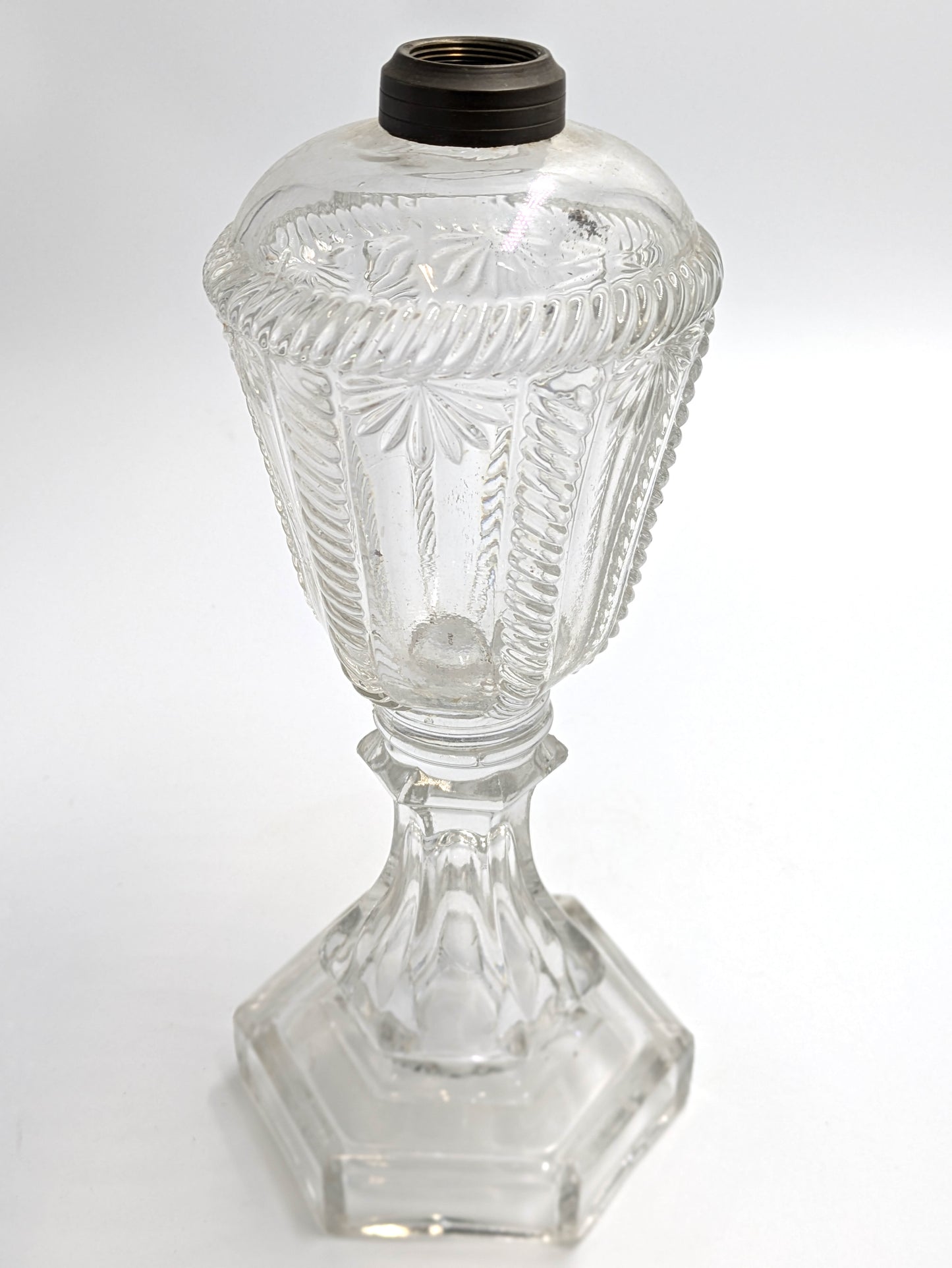 Cable Oil Lamp Base by the Boston & Sandwich Glass Company 1860s