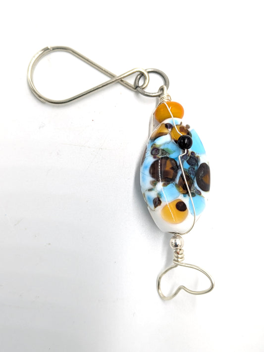Handcrafted Glass Bead Fish Keychain