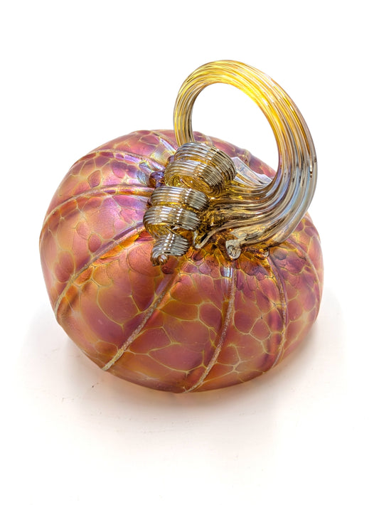 Handblown Glass Tilted Pumpkin Small