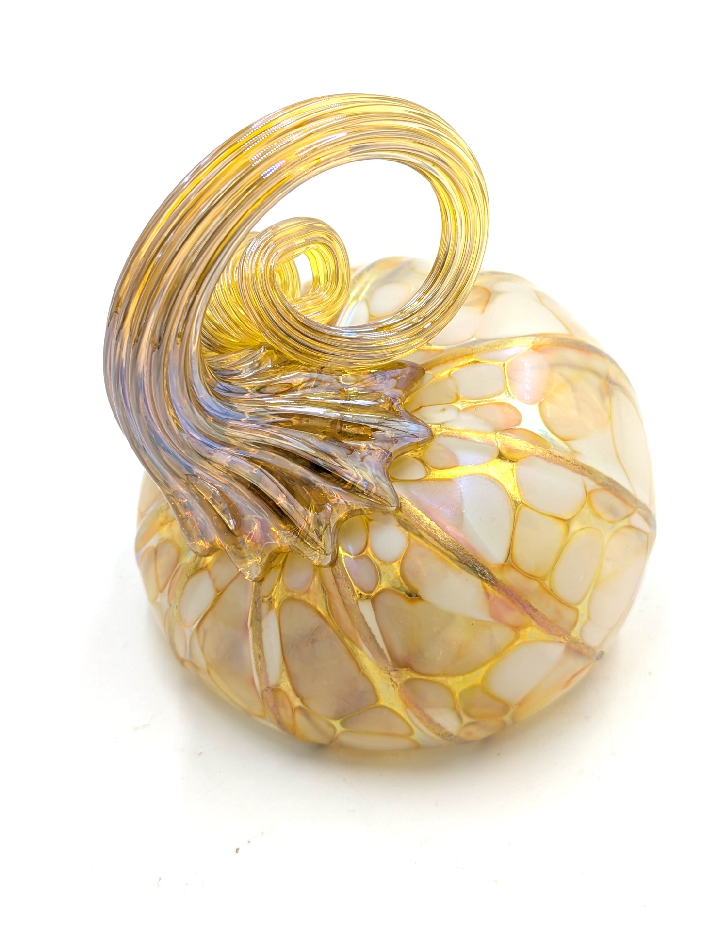 Handblown Glass Tilted Pumpkin Small