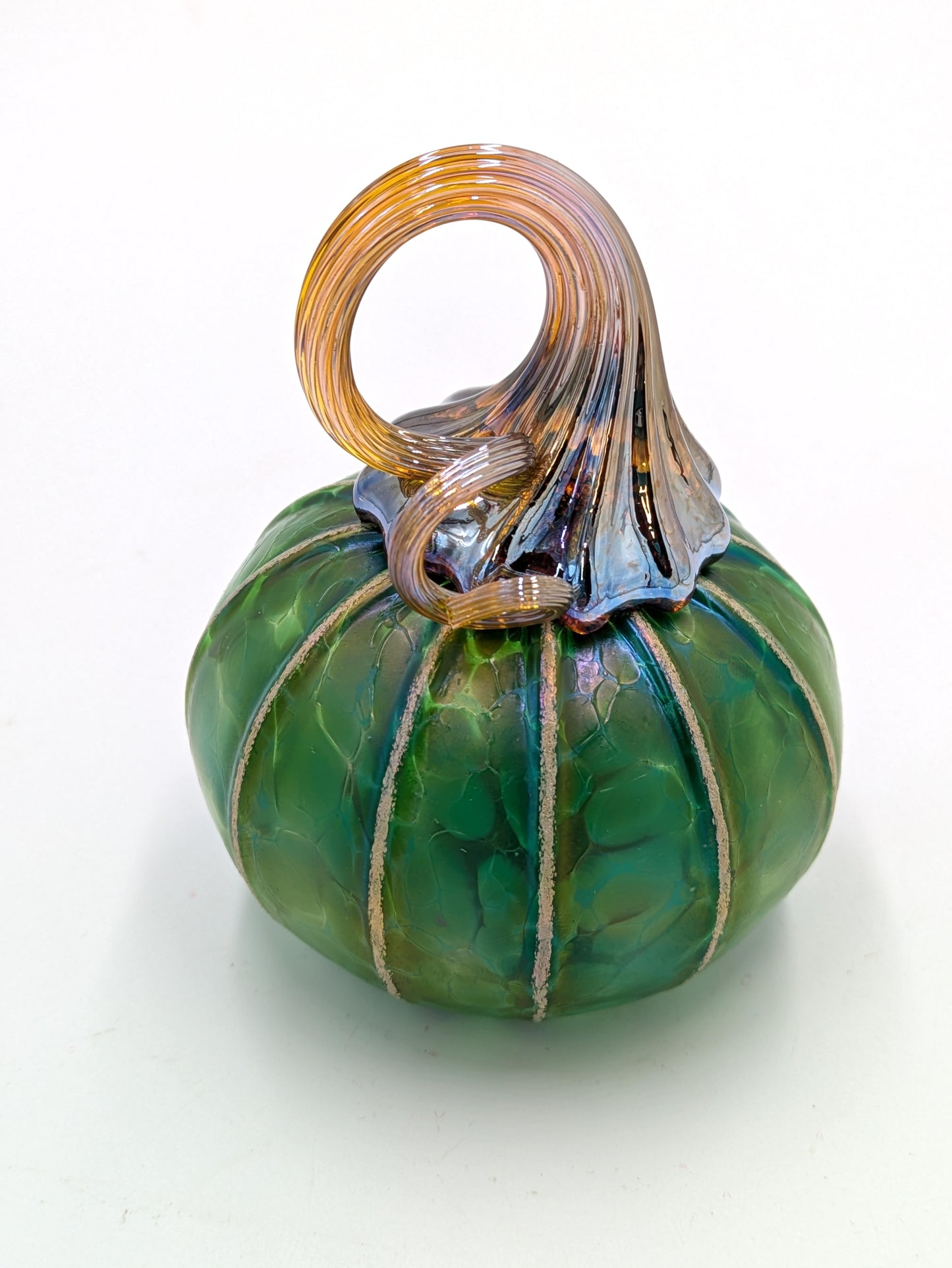 Handblown Glass Tilted Pumpkin Small