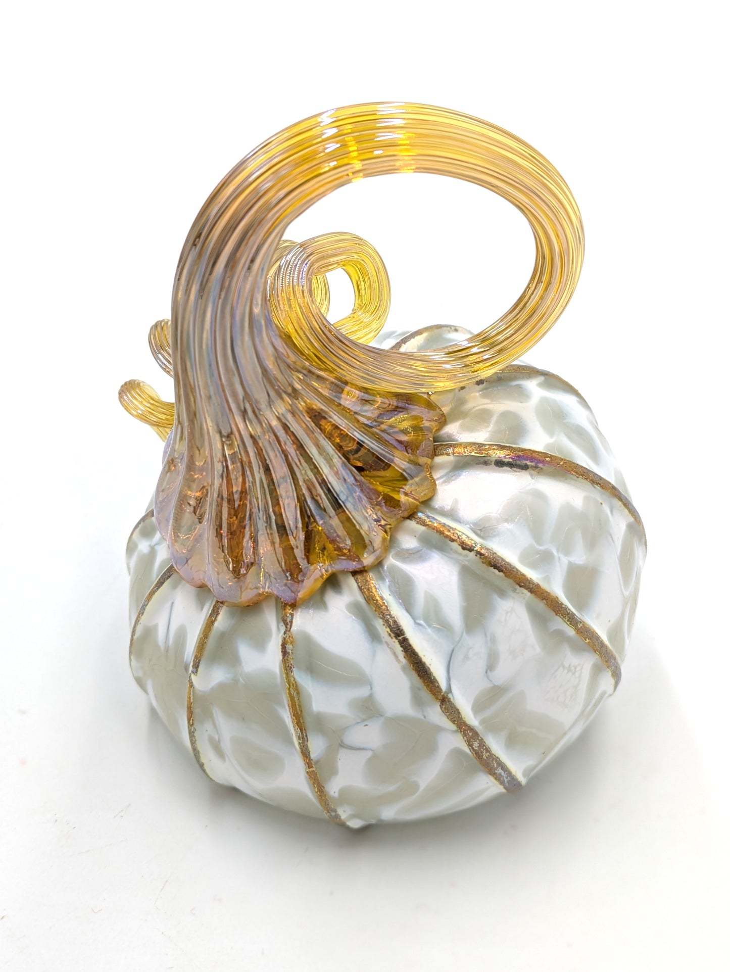 Handblown Glass Tilted Pumpkin Small