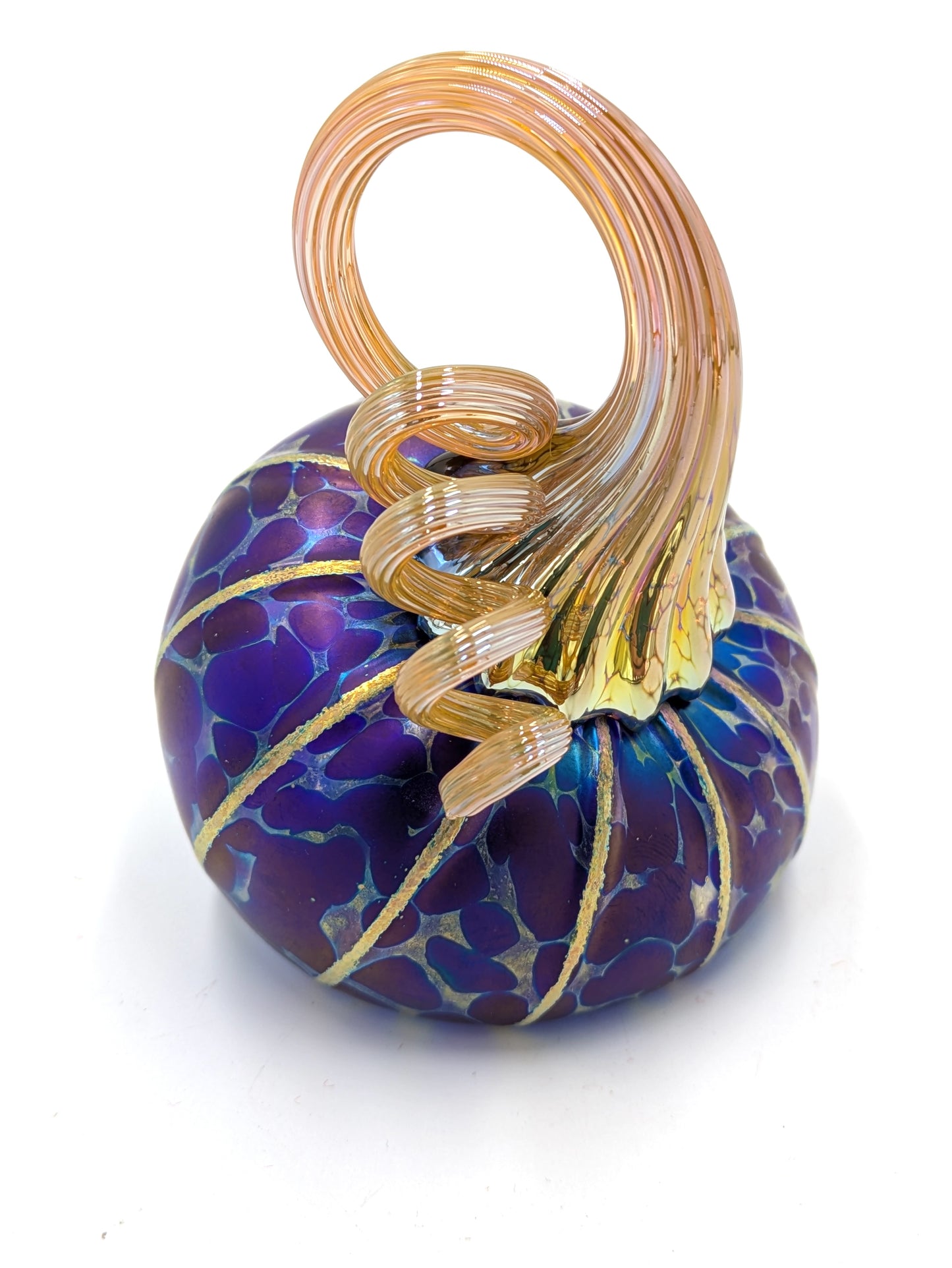 Handblown Glass Tilted Pumpkin Small