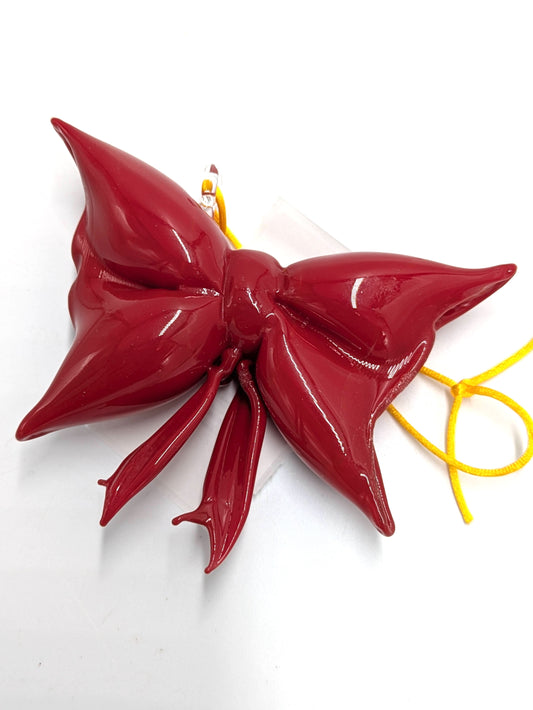 Handcrafted Glass Bow Holiday Tree Ornament