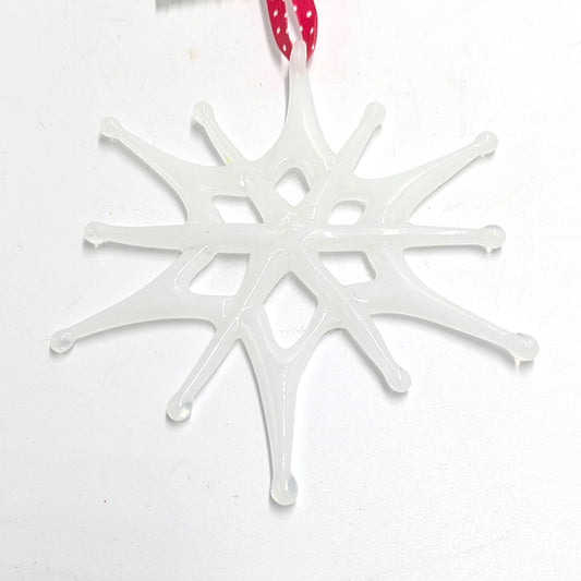 Handcrafted Glass Snow Flake Ornament