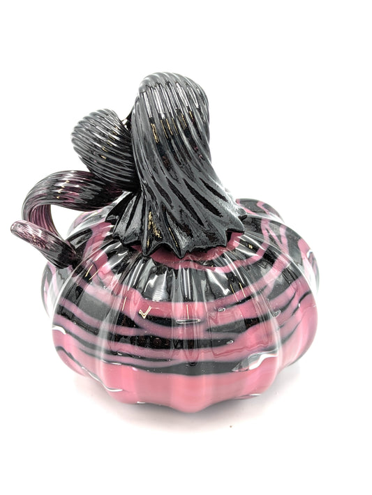 Karl Jones Fuschia Glass Pumpkin - Medium