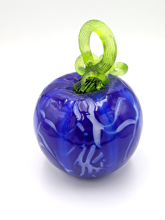 Handblown Crackled Glass Pumpkin by McDermott