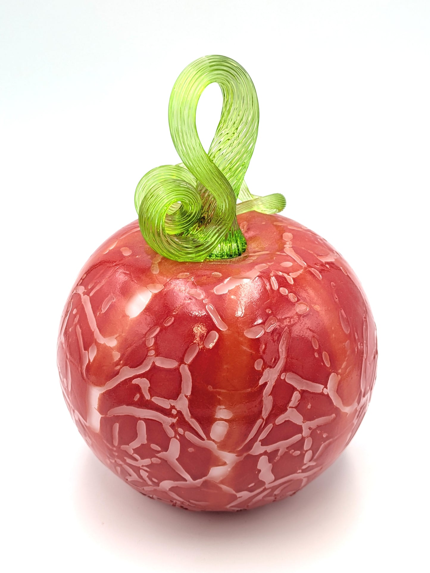 Handblown Crackled Glass Pumpkin by McDermott