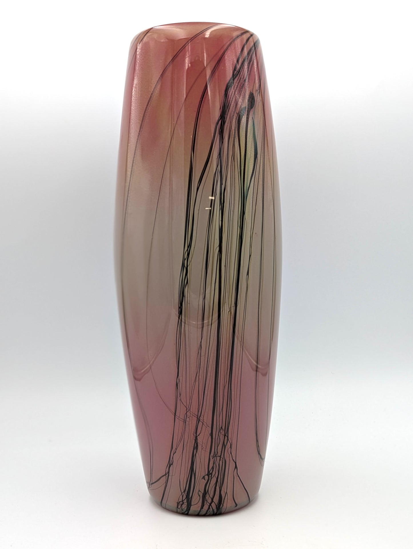 Handblown Glass Tall Red Lily Vase by McDermott