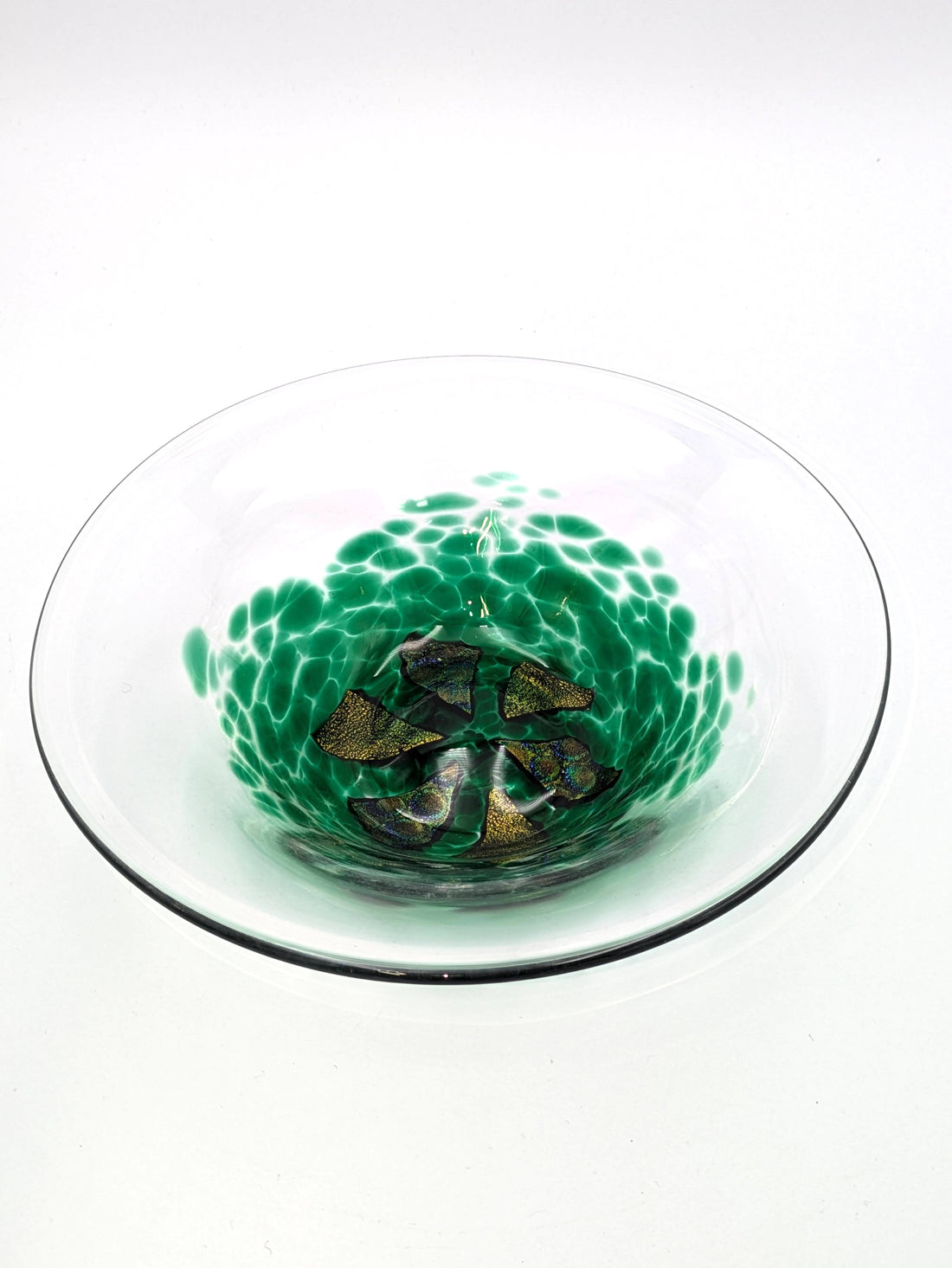 Mensch Gold and Green Dish Sandwich Glass Museum