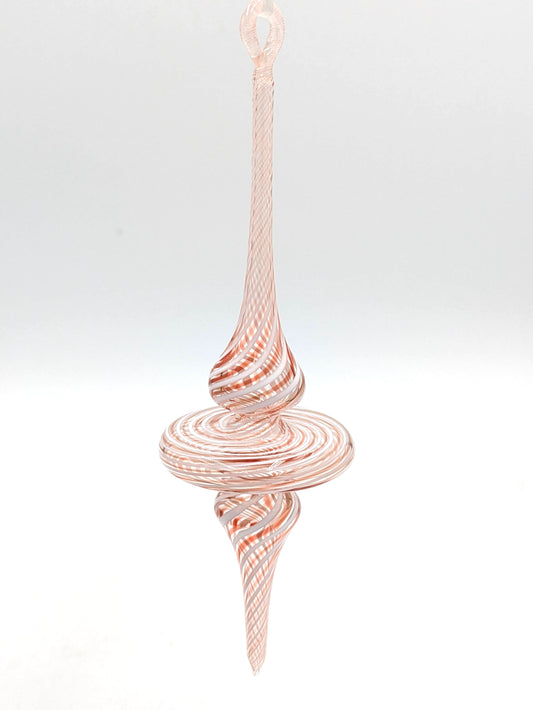 Handblown Glass Xmas Ornament - Spiral