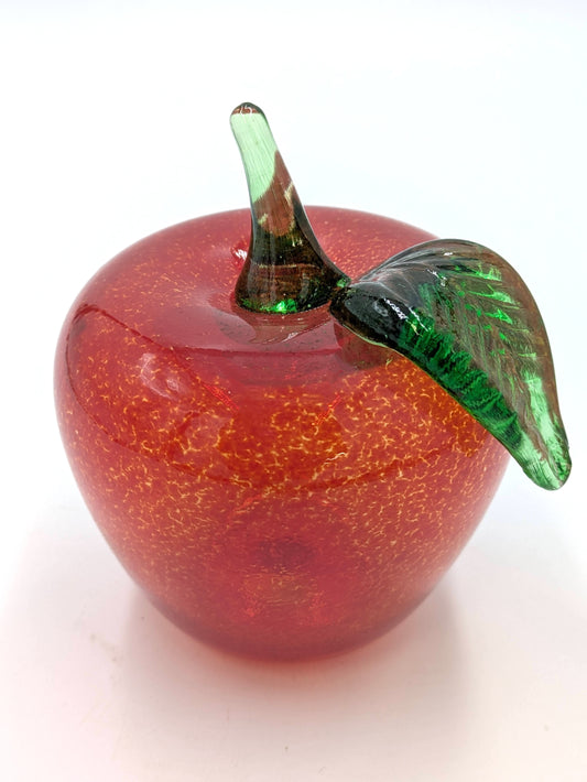 Handcrafted Glass Apple Paperweight by SGM Studio