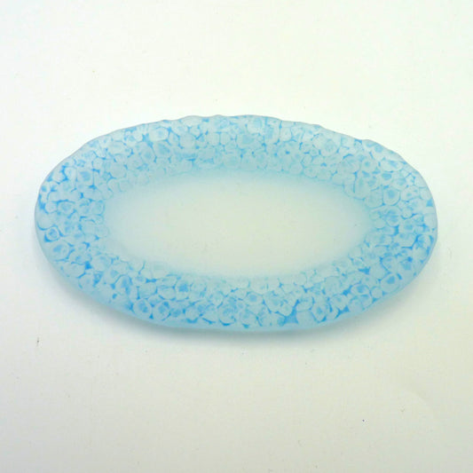 Small Oval Seafoam Dish Blue