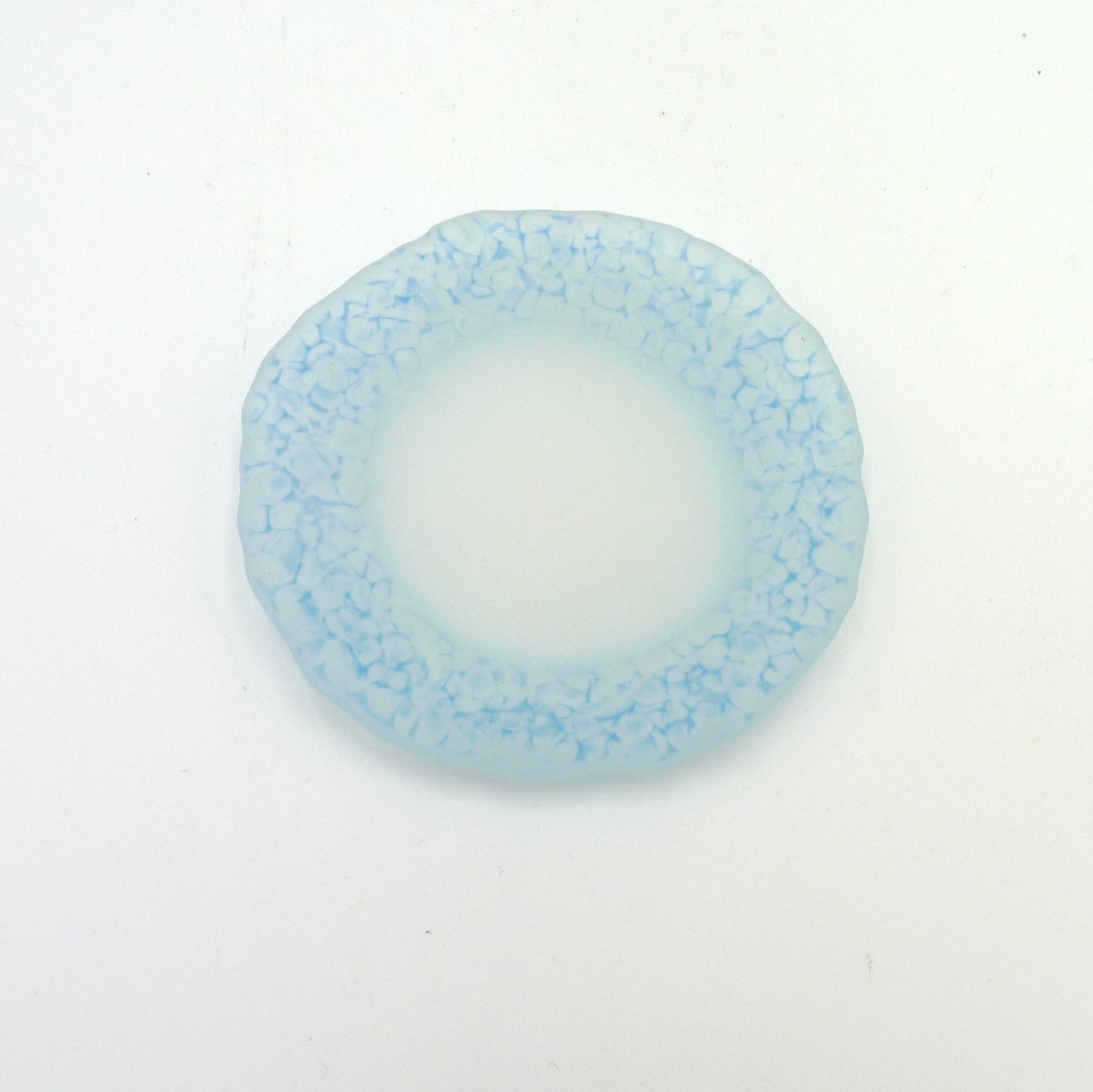 Small Round Seafoam Dish Blue