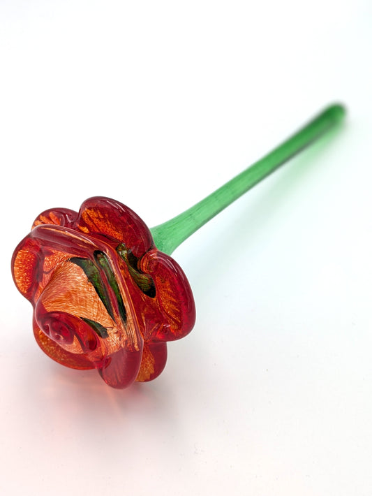 Handblown Glass Rose by Peter Waechter