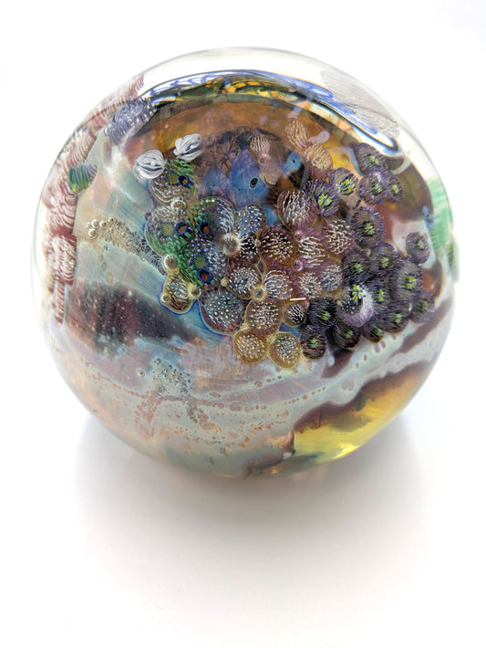 Handblown Glass Paperweight - 6" Megaplanet #3.5.25