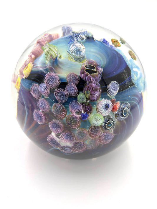 Handblown Glass Paperweight - Corona Megaplanet 5" #4.1.25