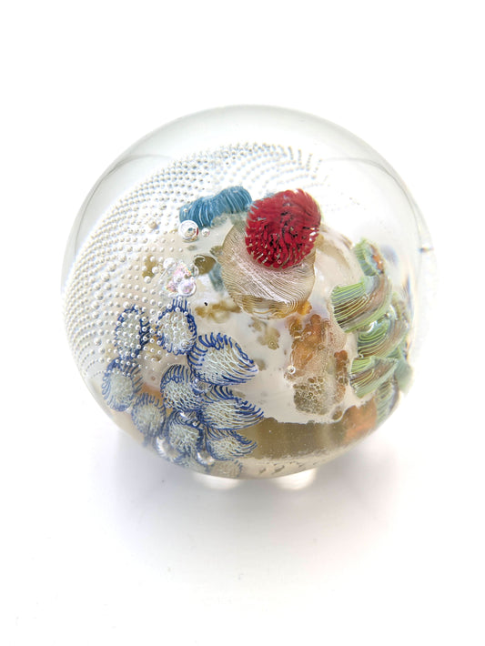 Handblown Glass Paperweight - Megaplanet 3.5"D