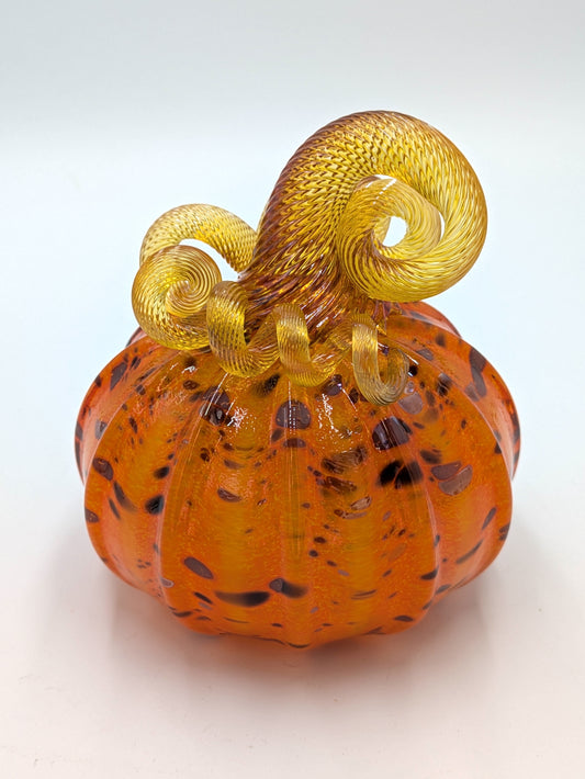 Handcrafted Glass Tigerlily Pumpkin by Michelle Trammel
