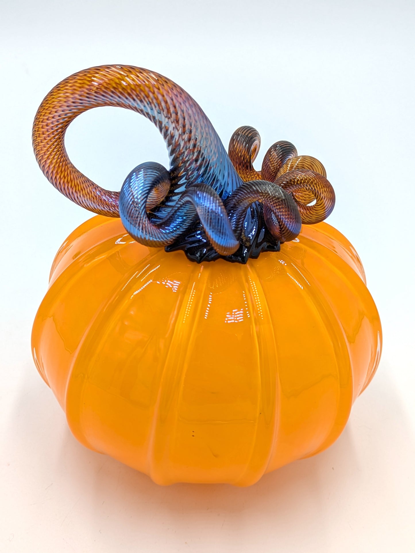 Handcrafted Glass Rich Orange Pumpkin by Michelle Trammel