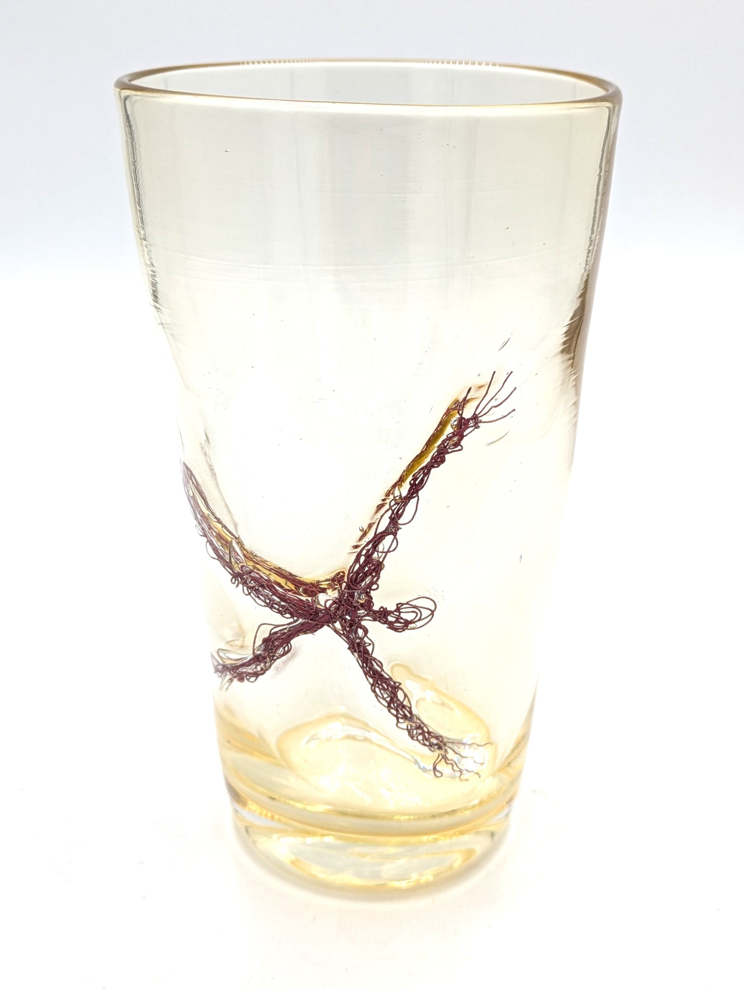 Handblown Glass Zigure Vessel Pale Gold