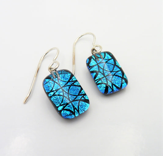 Silver Wrapped Mosaic Earrings