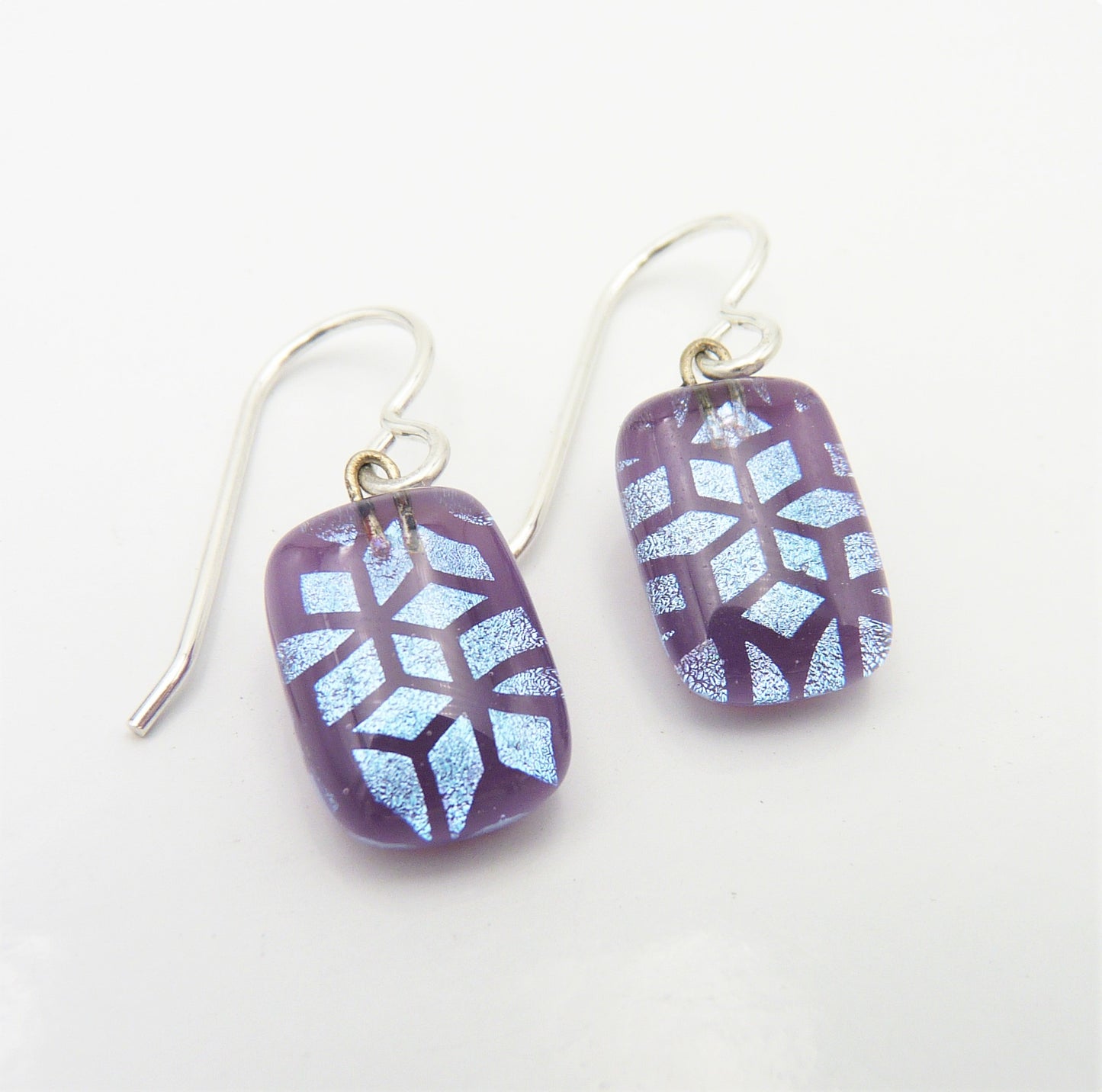 Silver Wrapped Mosaic Earrings